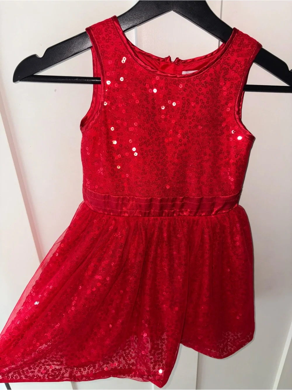 Cat & Jack Girls Red Sequin Tulle Party Dress 4T Christmas Holiday Valentine’s